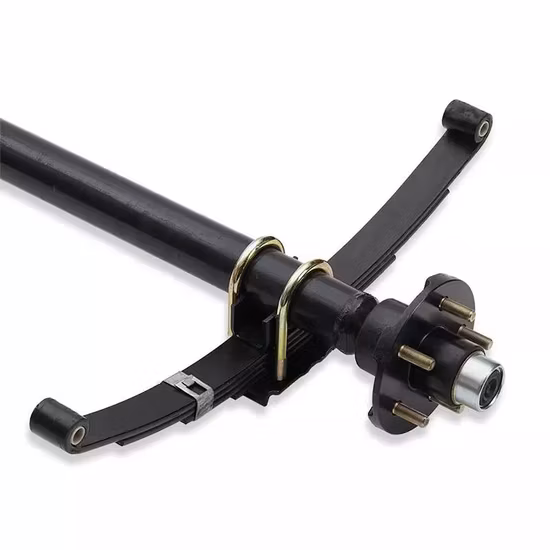 Asse per parti del rimorchio per barche con rimorchio per barche, piccolo, solido, rotondo, da 3500 libbre, con mozzo tenditore con modello a 5 bulloni da 4,5